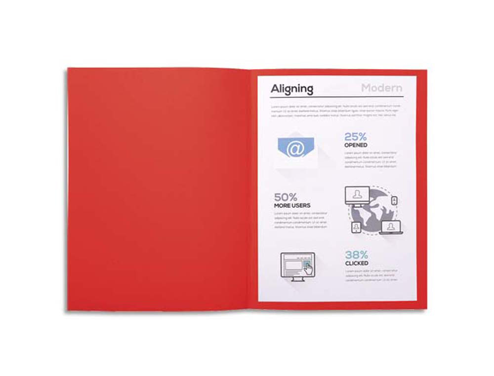 Chemise exacompta forever carte recyclée 220g a4 24x32cm coloris rouge paquet 100 unités