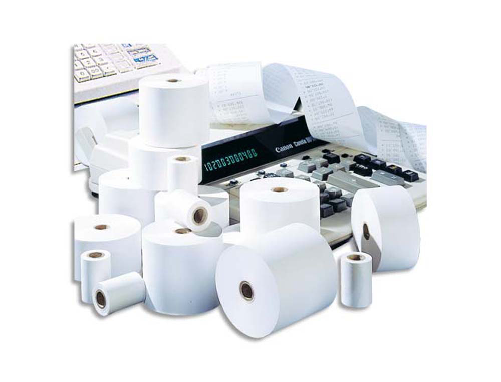Bobine exacompta calculatrices papier offset extra-blanc 60g 1 pli 74x70mm mandrin 12mm métrage 40m lot 10 rouleaux