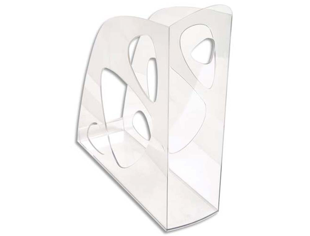 Porte-revues exacompta ecomag polystyrène solide stable format a4+ oeillet préhension cristal