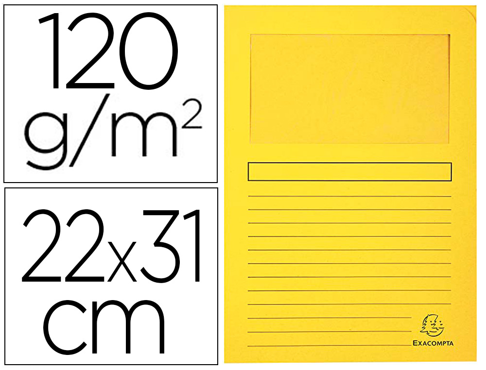 Chemise exacompta forever carte recyclée 120g 22x31cm fenêtre coloris jaune paquet 25 unités