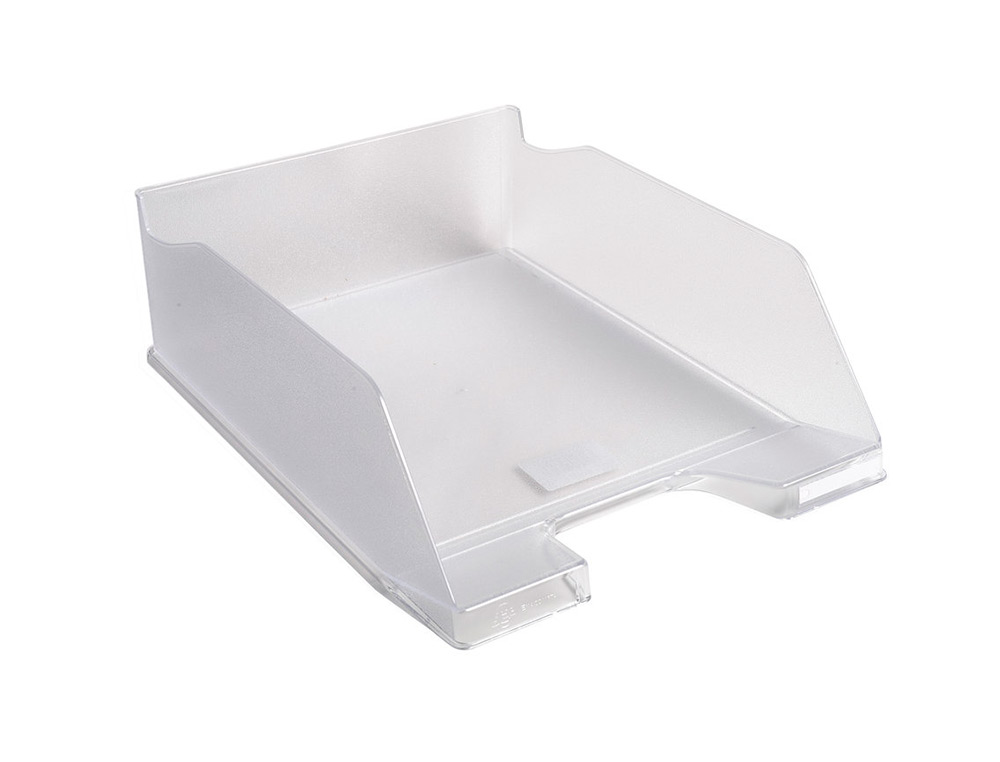 Corbeille courrier exacompta combo maxi polystyrène solide a4 superposable verticale/escalier 347x255x103mm cristal