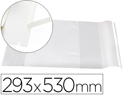 Couvre-livres liderpapel nº29 pvc transparent 13/100e 285x530mm avec rabat adhésif adaptable