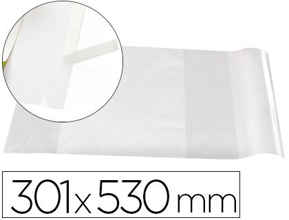 Couvre-livres liderpapel nº30 pvc transparent 13/100e 296x530mm avec rabat adhésif adaptable