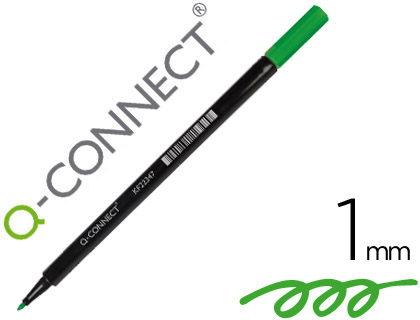 Stylo-feutre q-connect pointe fibre arrondie 1mm coloris vert