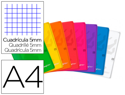 Cahier agrafe oxford easybook polypropylene 96 pages 90g    5x5mm a4 marge 2 pochettes    page de garde coloris