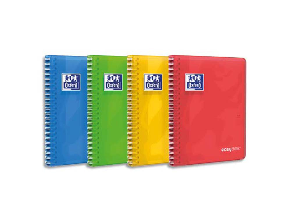 Cahier oxford easybook reliure integrale couverture  polypropylene a5+ 17x22cm 160 pages 90g seyes page de garde