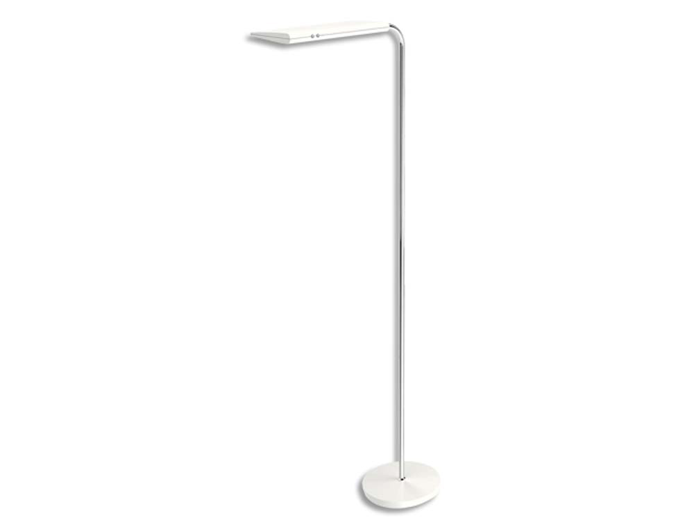 Lampadaire alba led swing reversible tete abs pivotante fut chrome base metal lestee  leds integrees 30w blanc