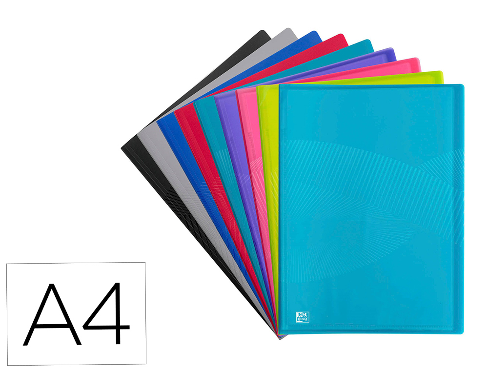 Protege-documents oxford osmose pp a4 20 pochettes 40 vues decoupe coin coloris assortis opaques/translucides