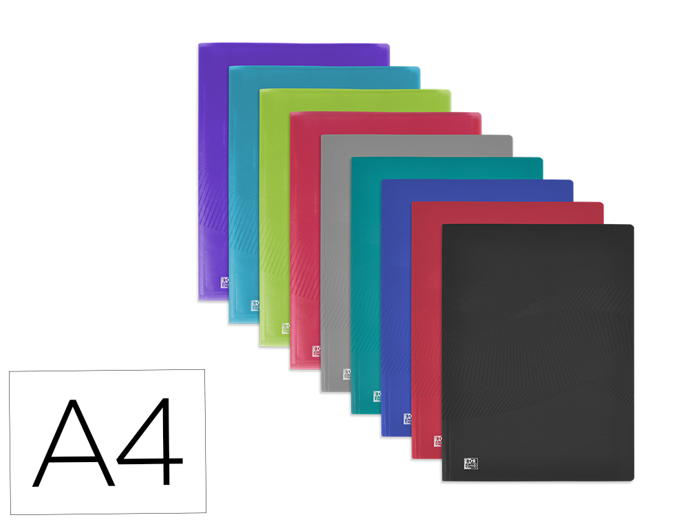 Protege-documents oxford osmose pp a4 60 pochettes 120 vues decoupe coin coloris assortis opaques/translucides