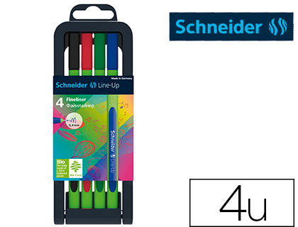 Feutre schneider fineliner line-up trait 0,4mm           ergonomique cap-off ne seche  pas etui chevalet 4 coloris