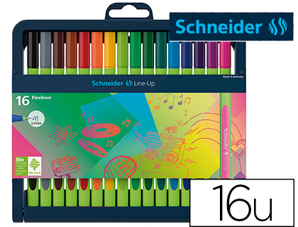 Feutre schneider fineliner line-up trait 0,4mm           ergonomique cap-off ne seche  pas etui chevalet 16 coloris