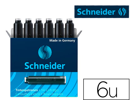 Cartouche encre schneider noire boite 6 pieces