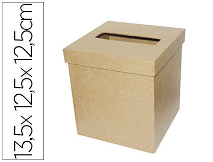Boite a mouchoirs carton carre a decorer               13.2x12.5x12.5cm