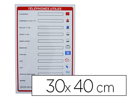 Panneau telephone d'urgence pvc souple 30x40cm