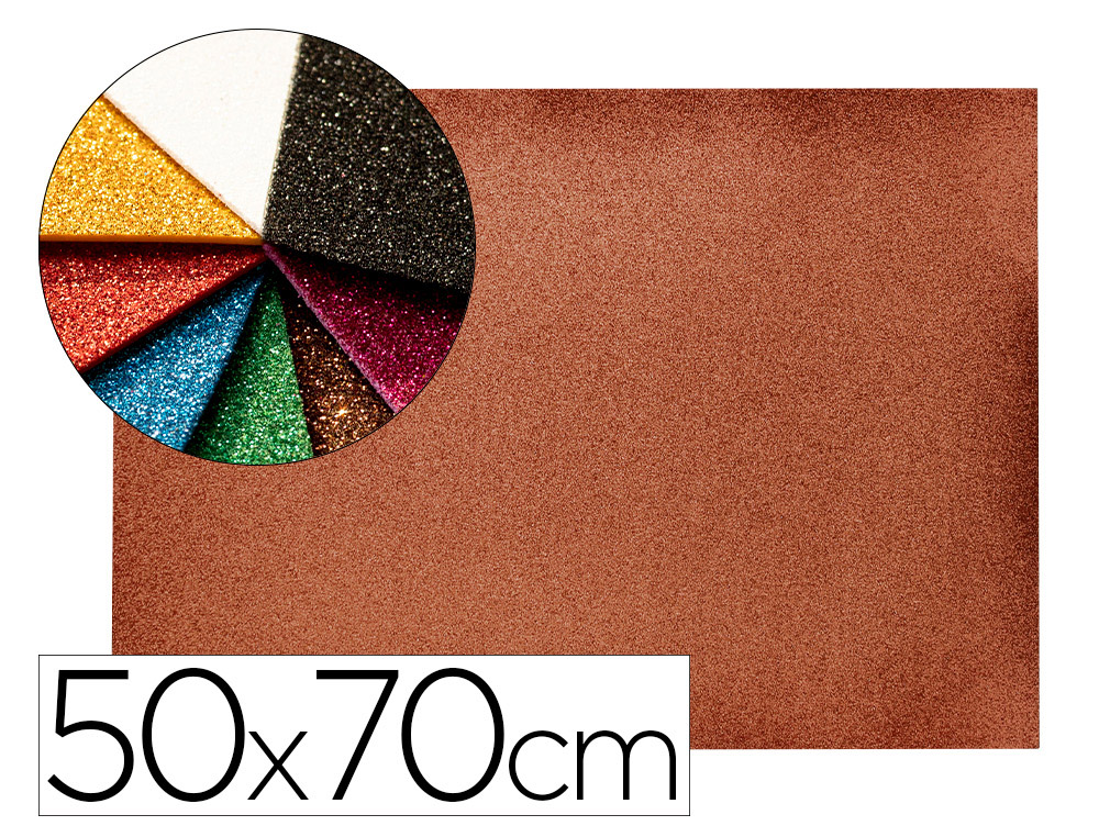 Plaque mousse liderpapel pailletée 50x70cm 60g/m2 épaisseur 2mm unicolore marron