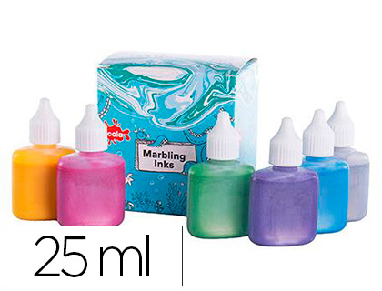 Marbling oz international base huile resiste eau        lumiere couleurs miscibles    kit 6 couleurs metallisees