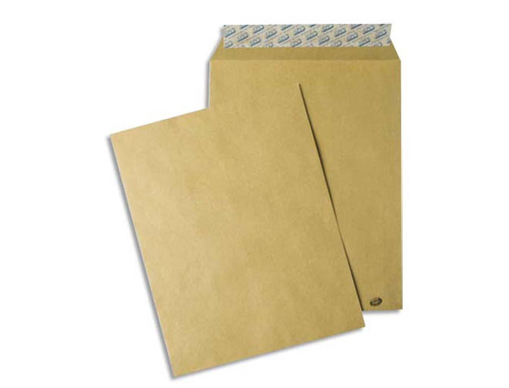 Pochette gpv kraft brun qualite superieure 85g c4     229x324mm bande de protection paquet 50 unites