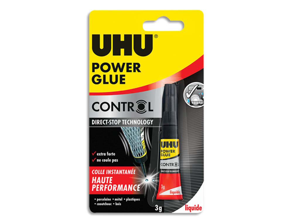 Colle rapide uhu power glue liquide control débit tube 3g
