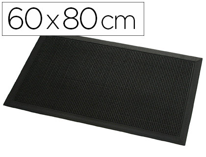 Tapis grattant paperflow picots caoutchouc anti-salissures lourdes 60x80cm coloris noir