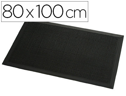 Tapis grattant paperflow picots caoutchouc anti-salissures lourdes 80x100cm coloris noir