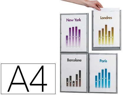Cadre paperflow polystyrène cadr'info a4 coloris aluminium