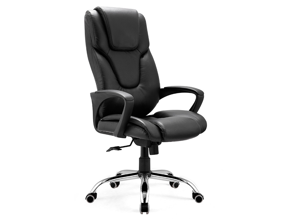 Fauteuil de direction mt international ga230 simili    cuir basculant blocage        dossier accoudoirs fixes noir