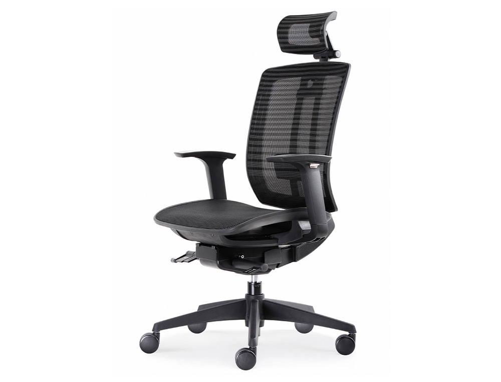Fauteuil ergonomique mt international ga35x tissu     synchrone 5 positions assise  dossier et tetiere reglables
