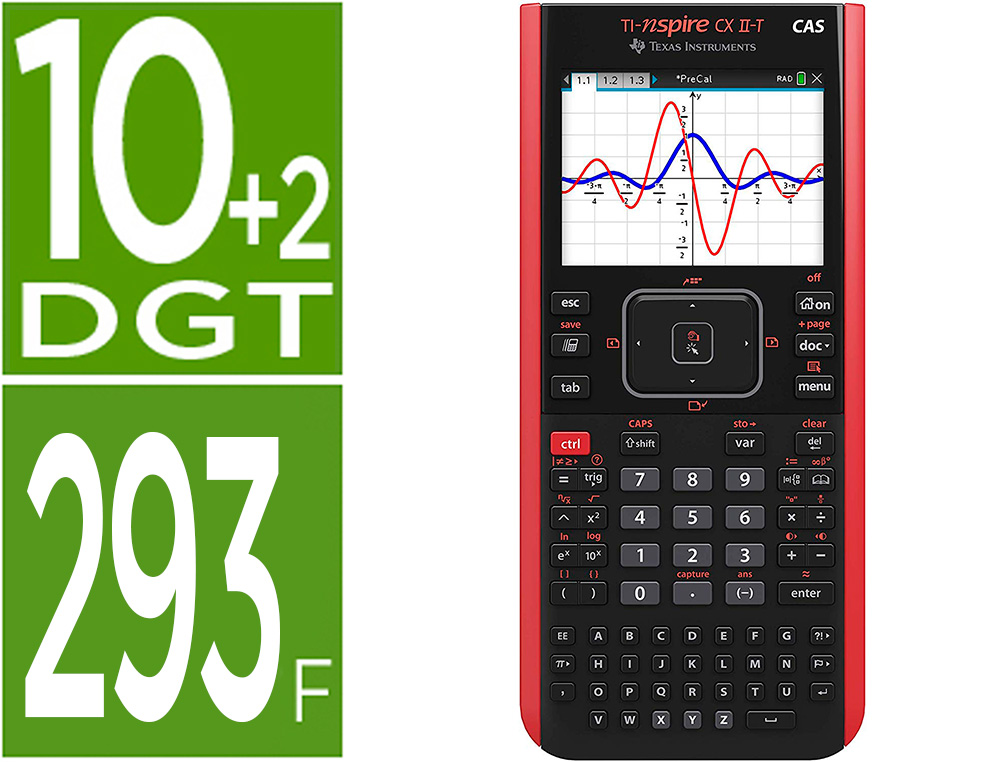 Calculatrice graphique ti-nspire cx ii-t cas scientifique   calcul formel ecran couleurs  dim. 196,9x85,9x16mm noir