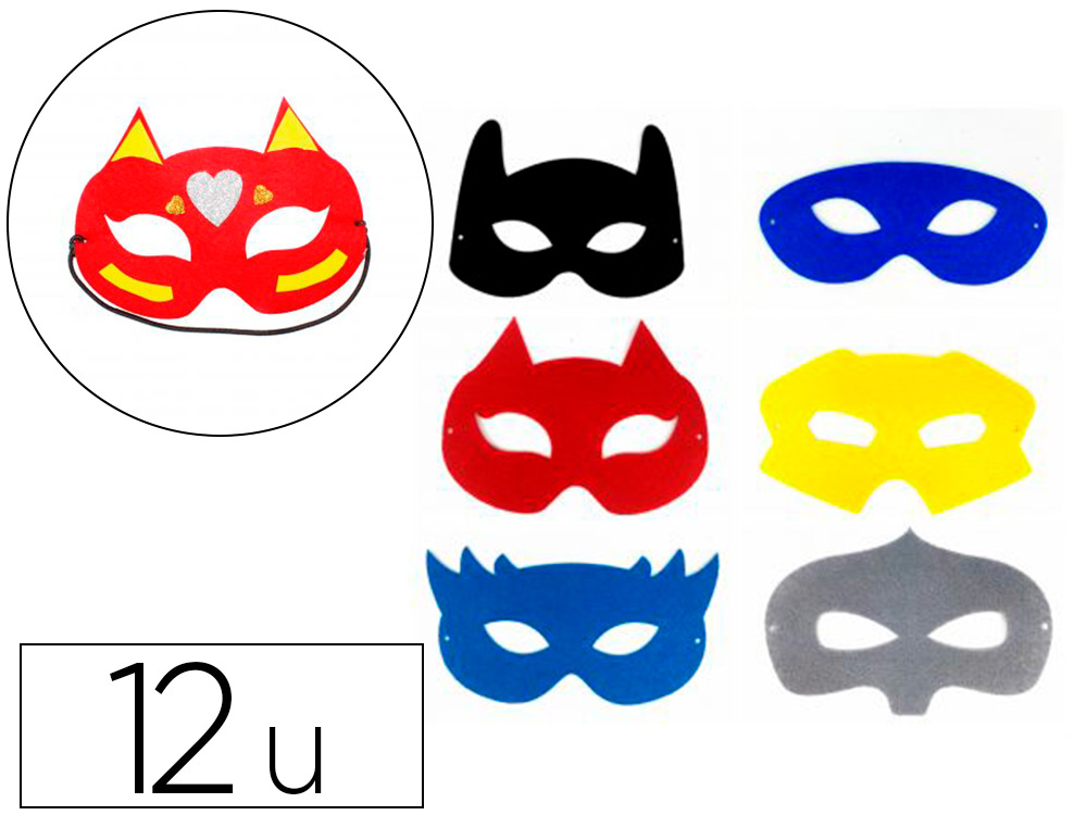 Masques de fil sodertex theme l'ecole des heros 1mm 6       modeles 100-180mm + 300mm 12  pcs 6 coloris assortis