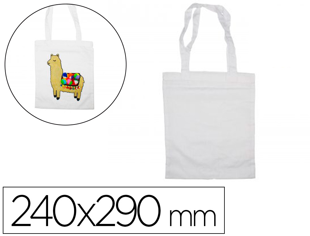 Petit sac shopping sodertex en coton 100grm2 240x290mm 12 pcs coloris blanc