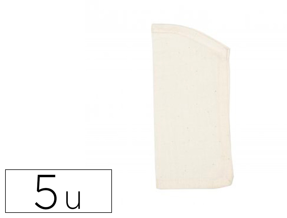 Etuis a lunette sodertex en coton 100gm2 180x80mm 5 pcs   coloris ecru