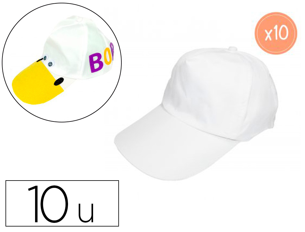 Casquette sodertex a customiser ajustable 10 pièces coloris blanc