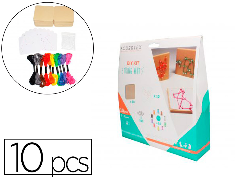 Kit sodertex string art orig'animals avec planches    mousse epingles plastique     fils couleur feuilles papier