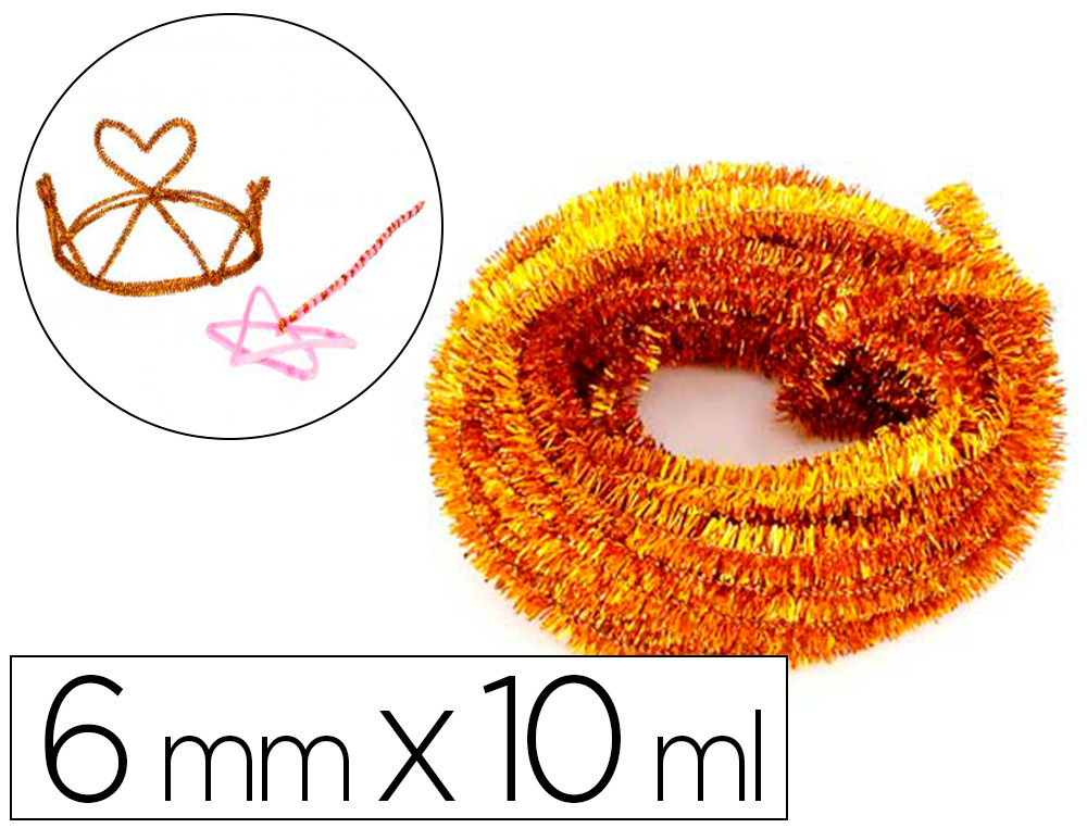 Echeveau de chenille sodertex pailletee diam. 6mm x 10 ml   coloris or