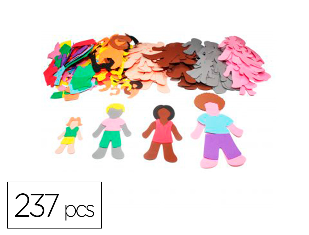 Familles du monde + coiffures et vetements sodertex mousse  eva 2mm kit 237 pcs