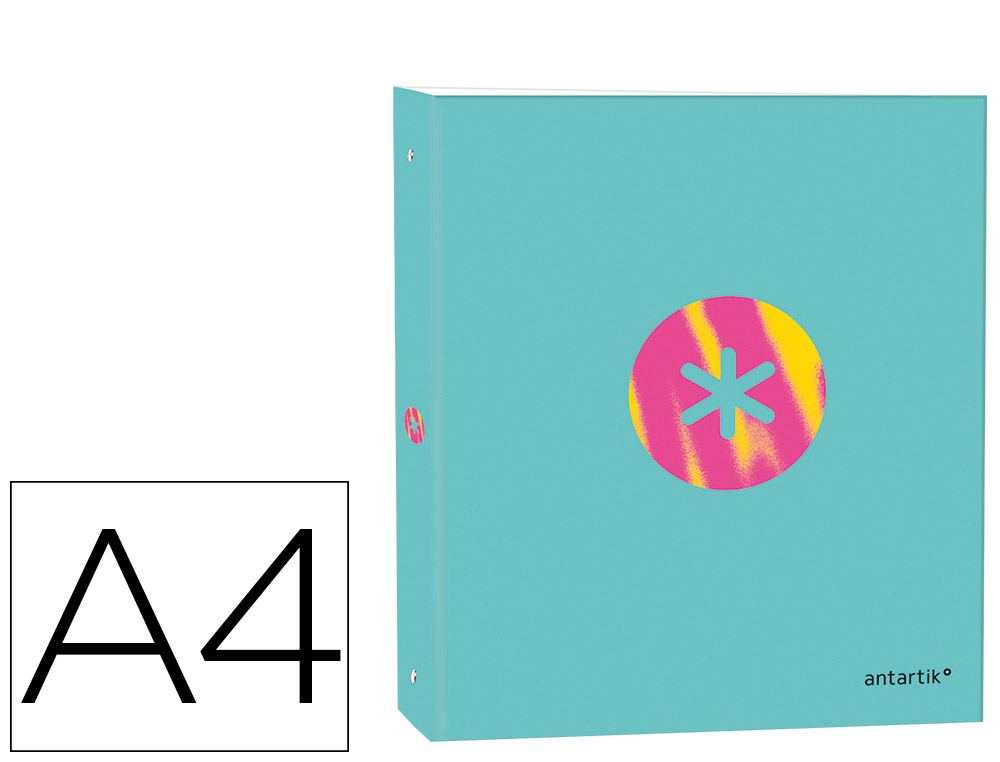 Classeur antartik trending topic 2020 4 anneaux en d 40mma4+ rembordé coloris turquoise