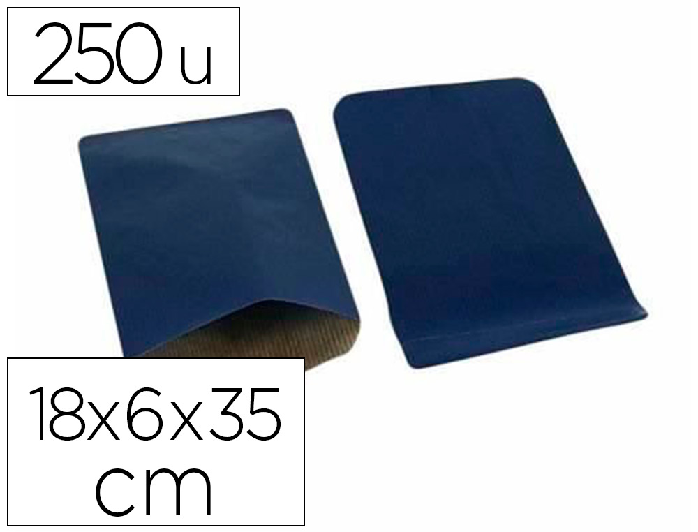 Pochette plate apli agipa krat verge soufflet 18x6x35cm paquet 250 unites coloris     bleu