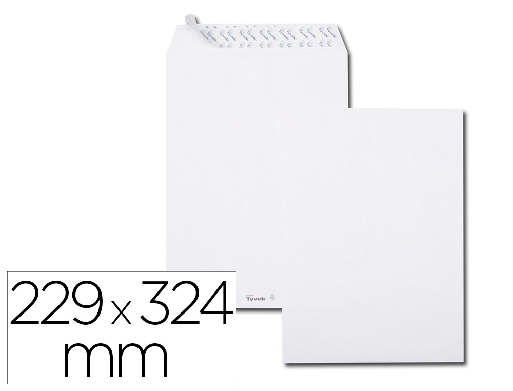 Pochette gpv tyvek c4 229x324mm indechirable bande de protection paquet 20 unites