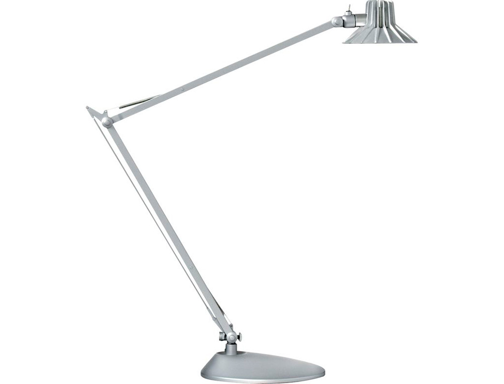 Lampe bureau unilux led senza double bras 5w 4 niveaux luminosite fonction memorisation intensite gris metal chrome
