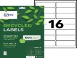 Etiq.las.recy 99.1x33.9 15f240etiquette recyclee - avery - impression laser - 99.1x33.9mm - 15 feuilles