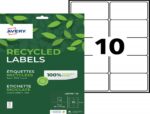 Etiq.las.recy 99.1x57 15f 150eetiquette recyclee - avery - impression laser - 99.1x57mm - 15 feuilles