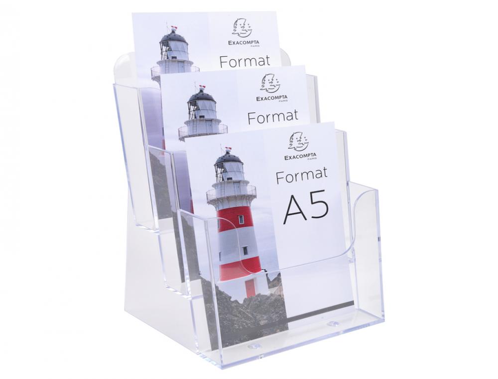 8308682g-1.jpg Porte-brochure a5 vert. 3c porte-brochures 3 cases - exacompta - format a5 – Image 1