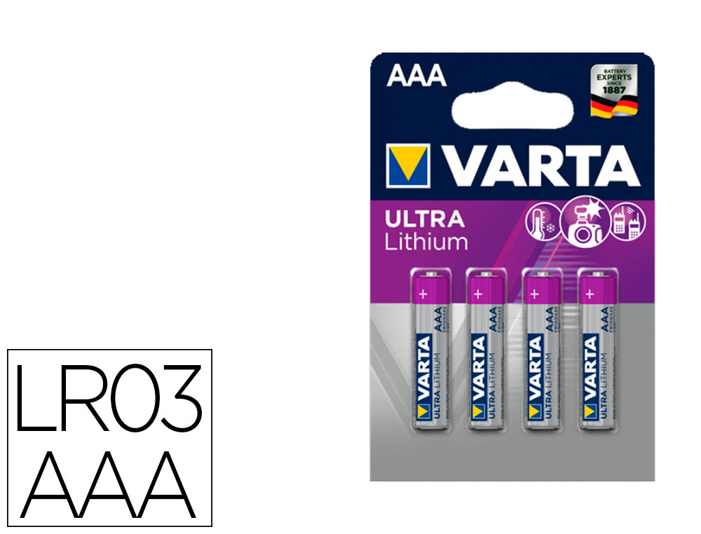 Pile lr03 lithium professional blister de 4