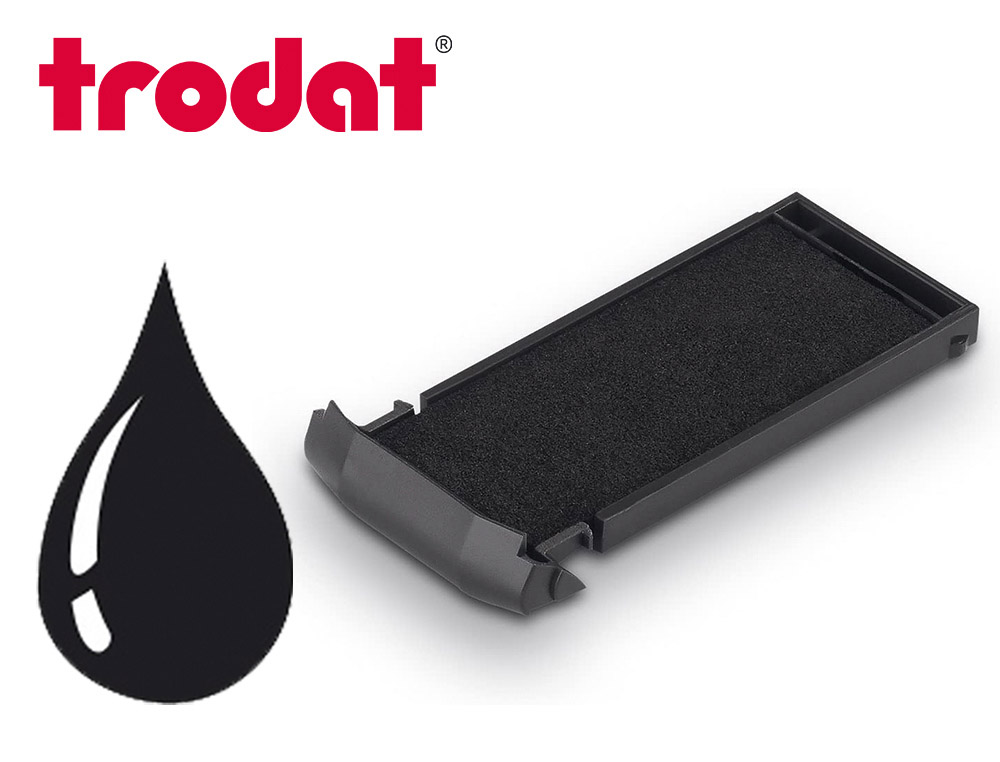 Cassette encrage trodat 6/9411 pour tampon mobile printy 9411 38x14mm coloris noir