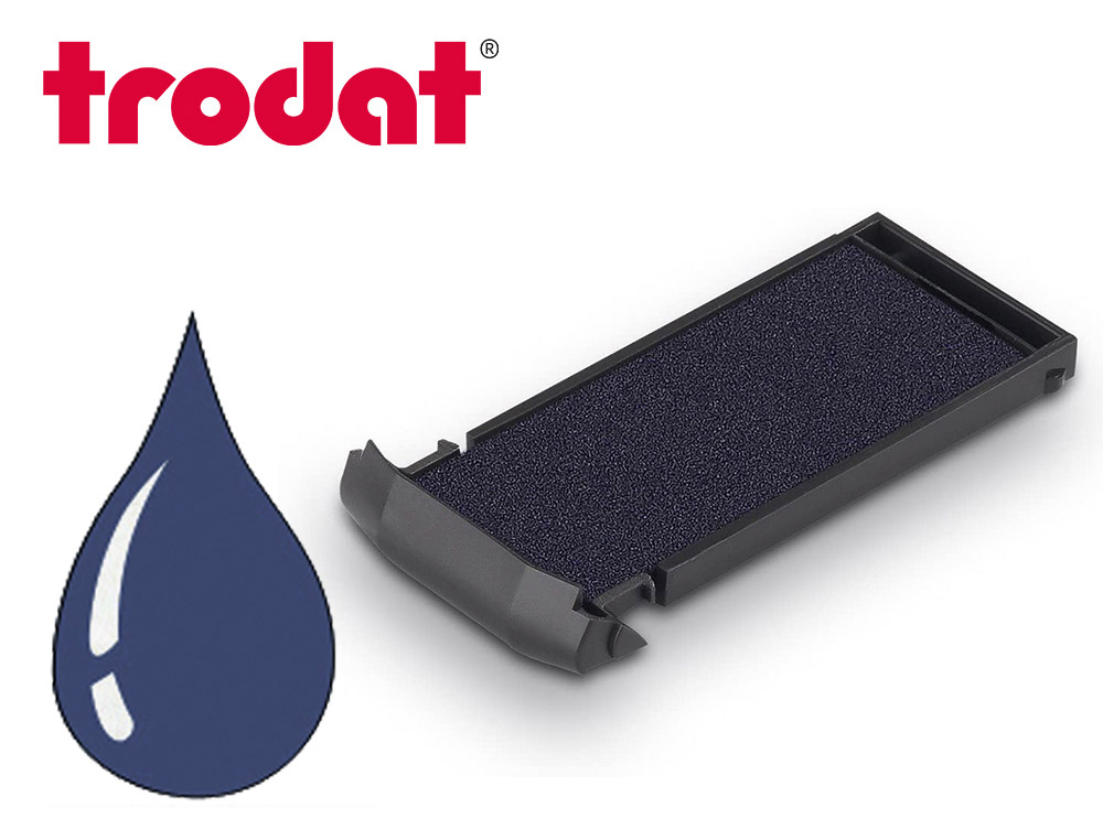 Cassette encrage trodat 6/9411 pour tampon mobile printy 9411 38x14mm coloris bleu
