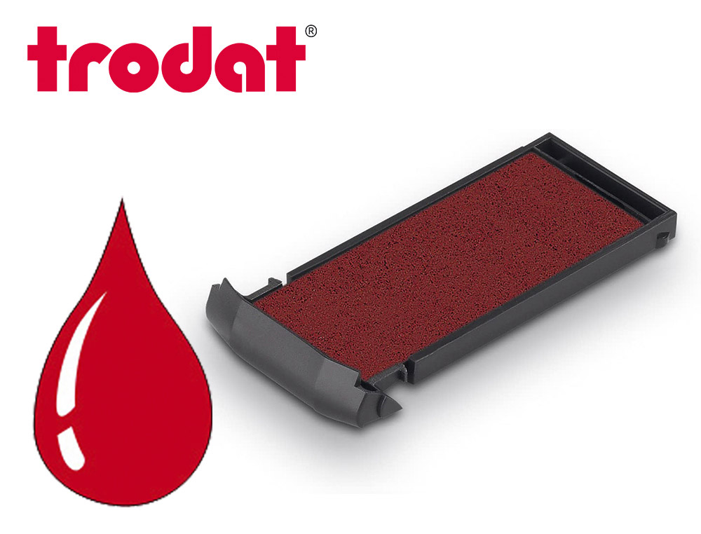 Cassette encrage trodat 6/9412 pour tampon mobile printy 9412 47x18mm coloris rouge