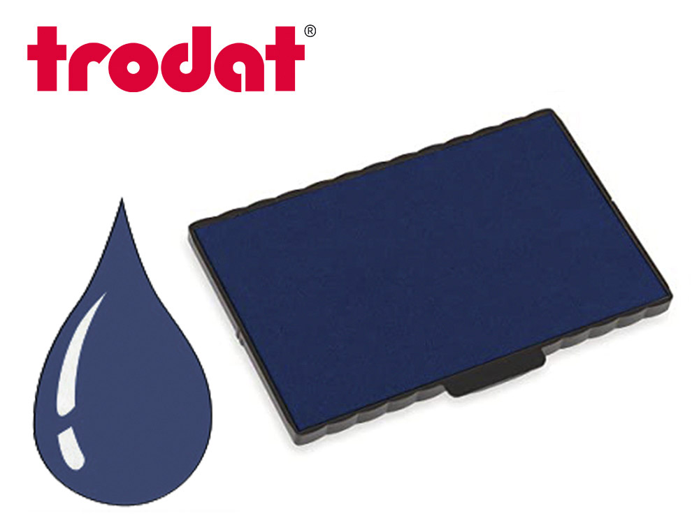 Cassette encrage trodat 6/512 pour tampon metal line 5212/54120 taille empreinte 116x70mm coloris bleu