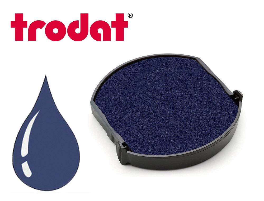 Cassette encrage trodat 6/4630b pour tampon encreur printy 4630 diametre 30mm coloris bleu