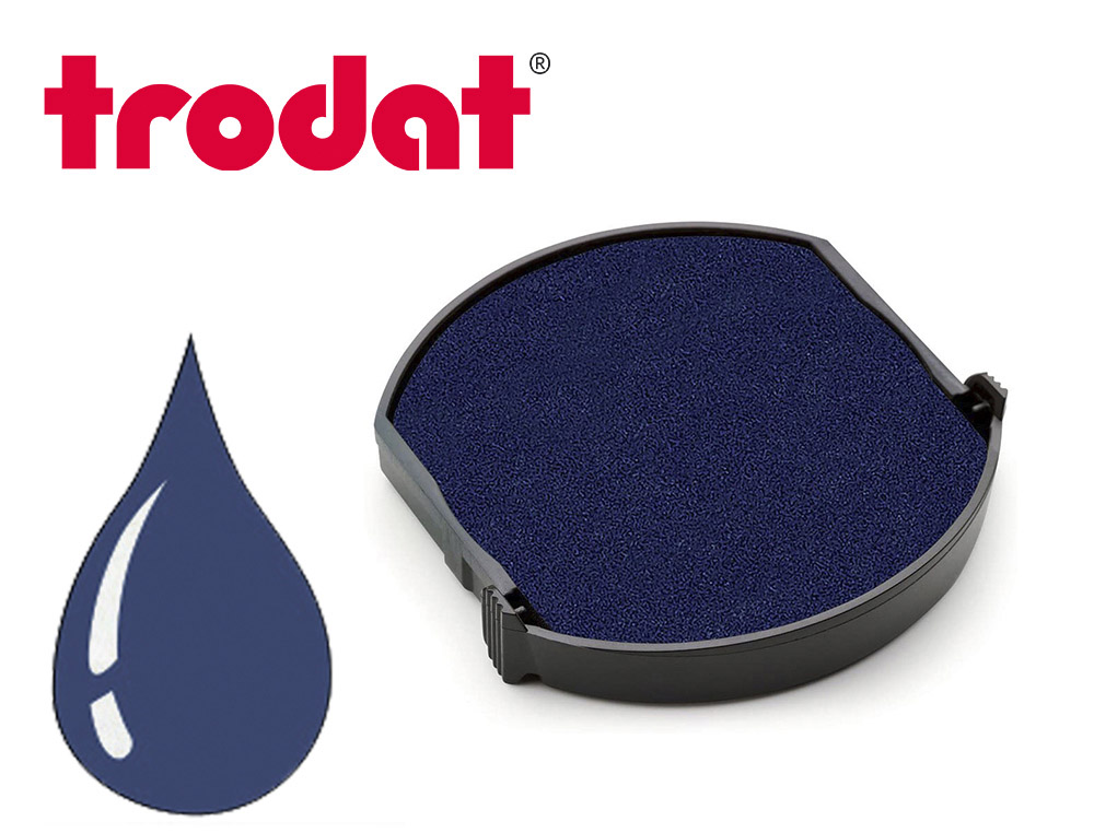 Cassette encrage trodat 6/46025b pour tampon encreur printy 46025/46125 diametre 25mm     coloris bleu