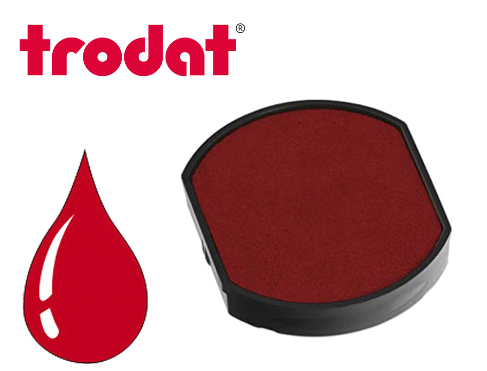 Cassette encrage trodat 6/46030c pour tampon encreur 46030 et 46031 coloris rouge